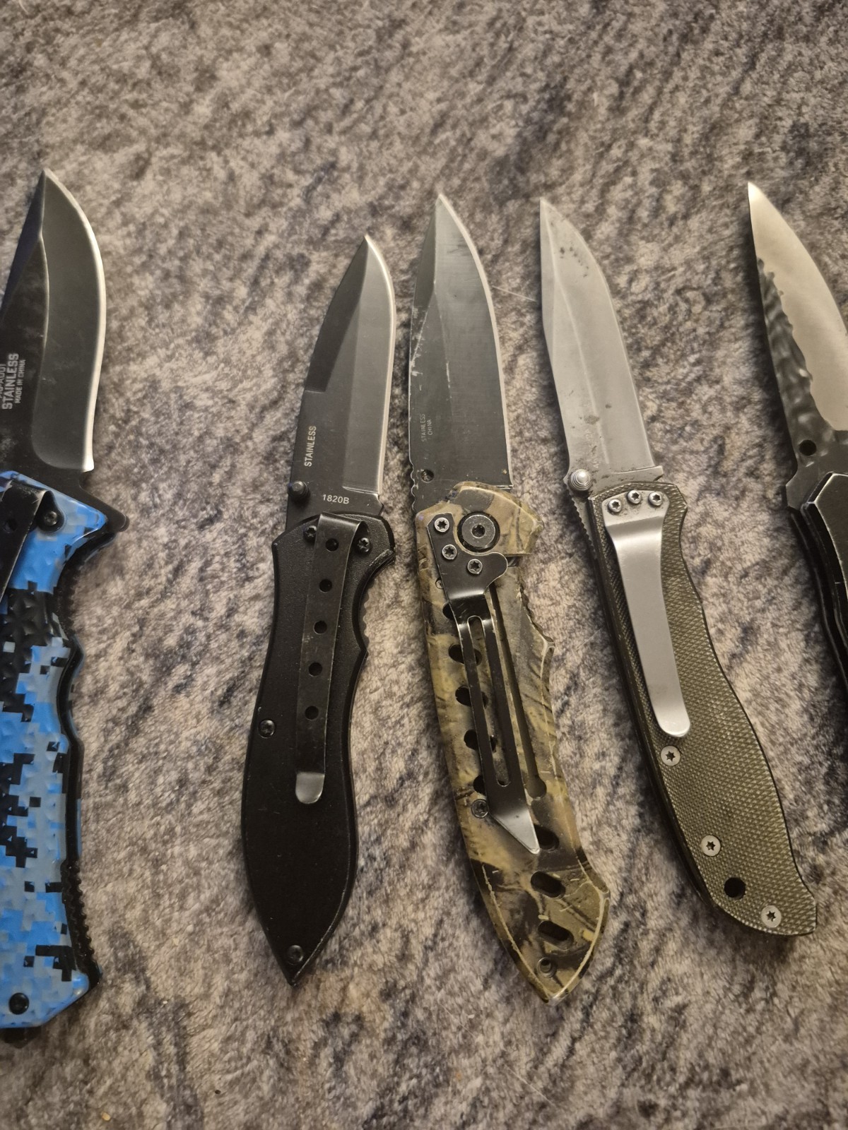 Assorted Pocket Knives Set of 7 Various Brands Stainless Steel