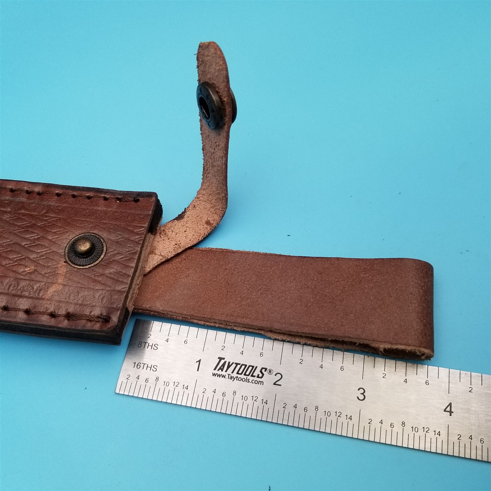 Knife Sheath Fixed Blade Leather Brown Basketweave Hunting Bowie 10.5″ x 6.75″