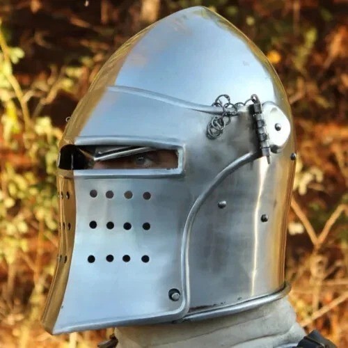Medieval Knight Steel Close Helmet Armet Helmet Cosplay & Roleplay Handmade Gift
