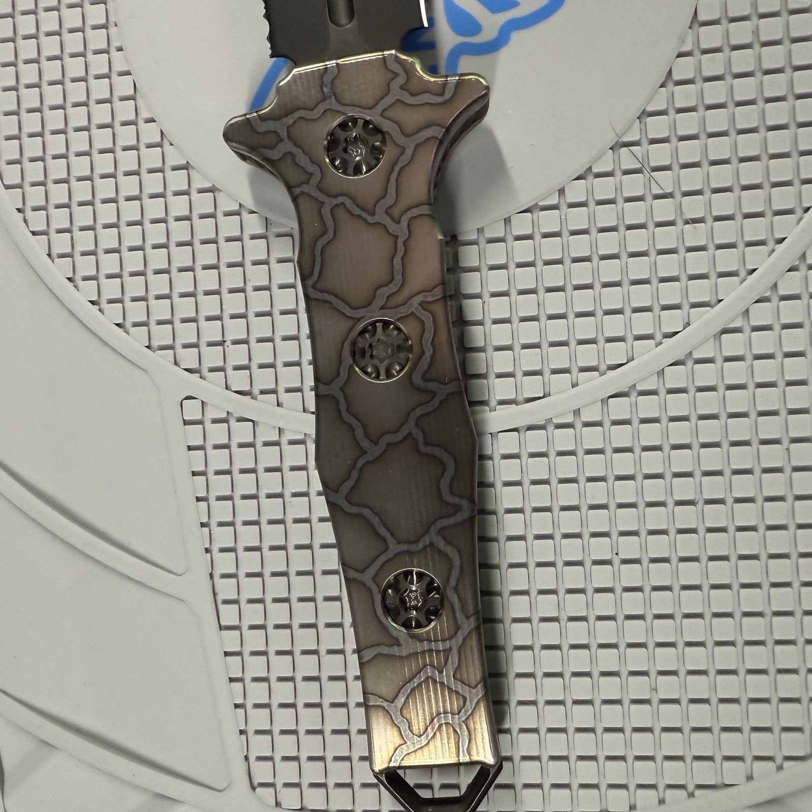 Heretic Nephilim Flamed Titanium DLC Coated Serrated #046 Discontinued & Rare