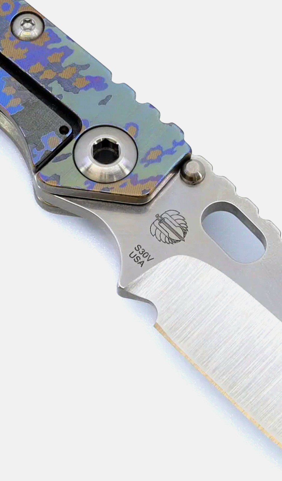 🌟NEW! MICK STRIDER KNIVES *SNG*CAMO PARTIZAN FULL TITANIUM BOWIE BLADE CPM-S30V