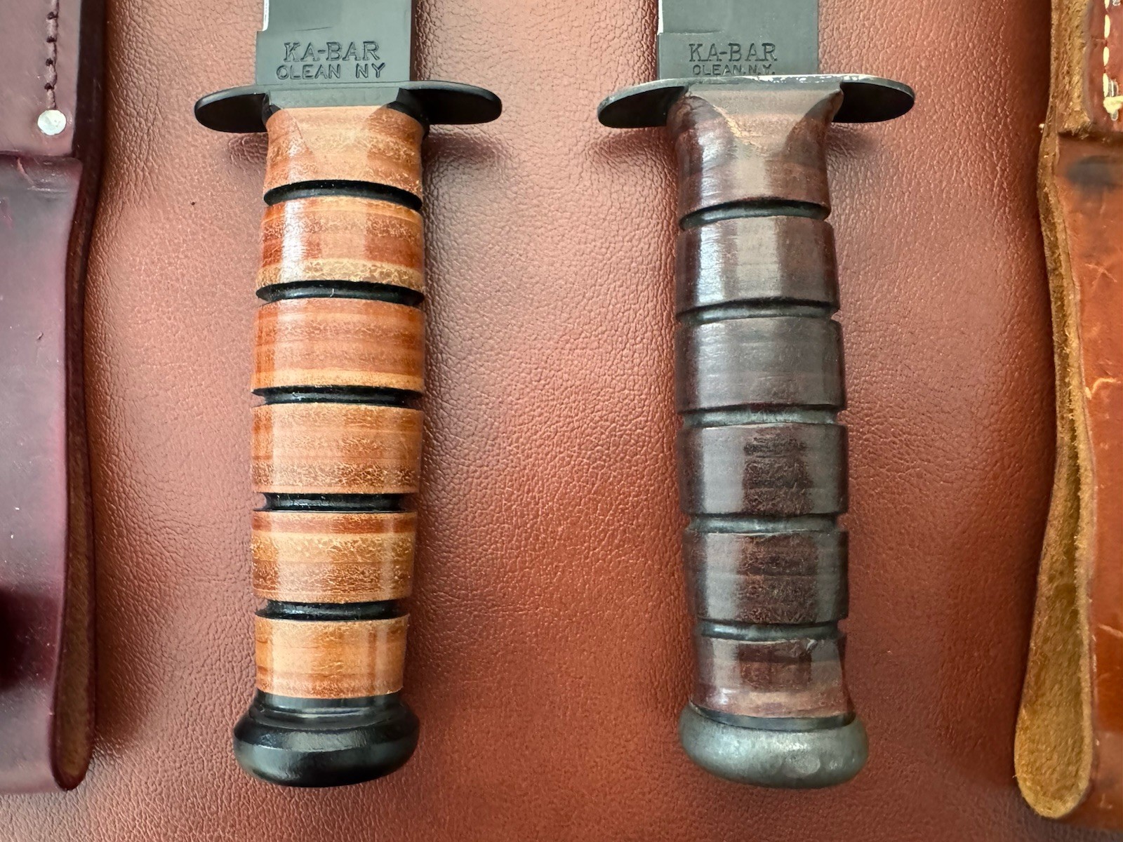 Lot Of 2 Ka-Bar 1217 USMC Fixed Blade Fighting Knives Made In USA