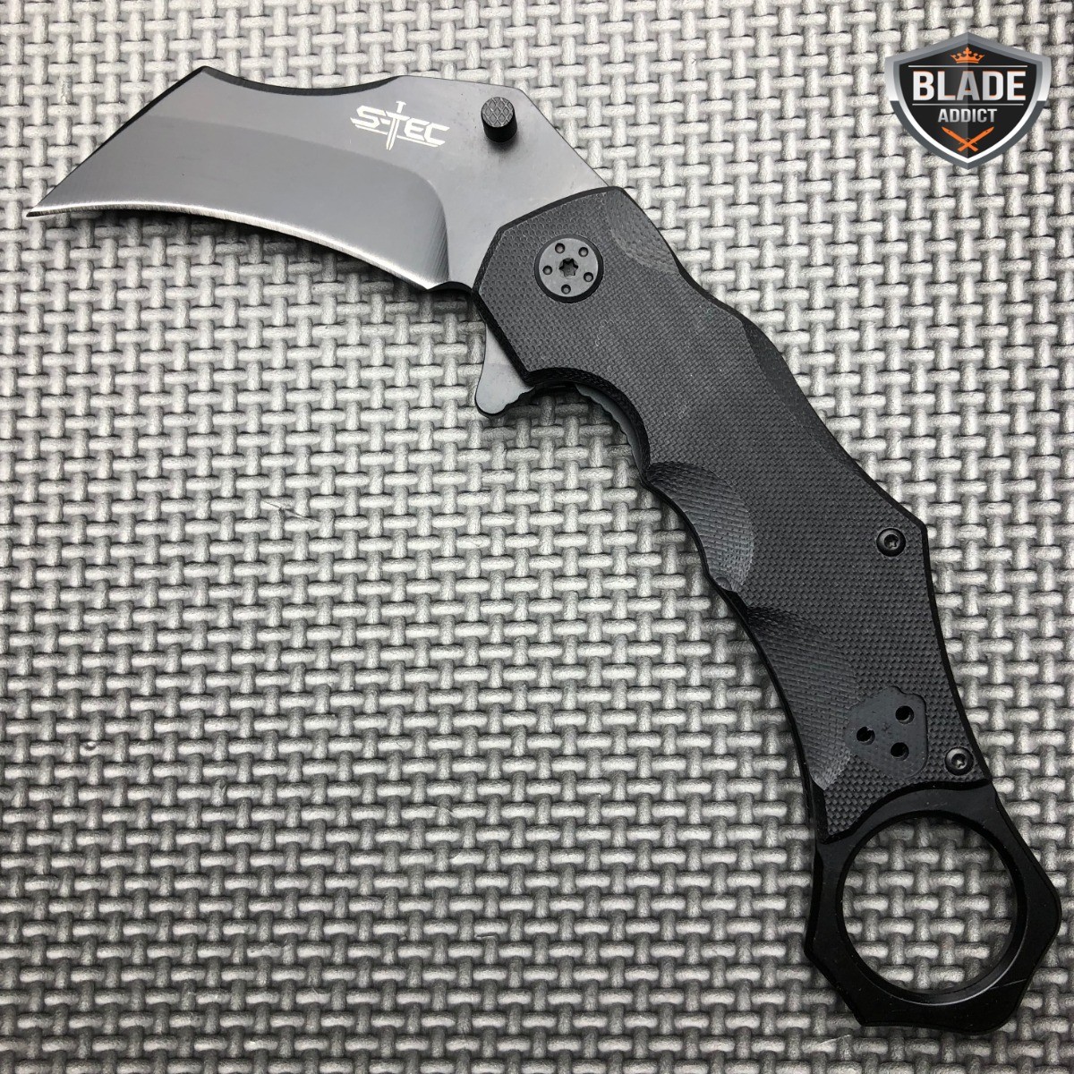 Tactical Karambit Claw Folding Pocket Knife w/ Hard Sheath Quick Release NEW
