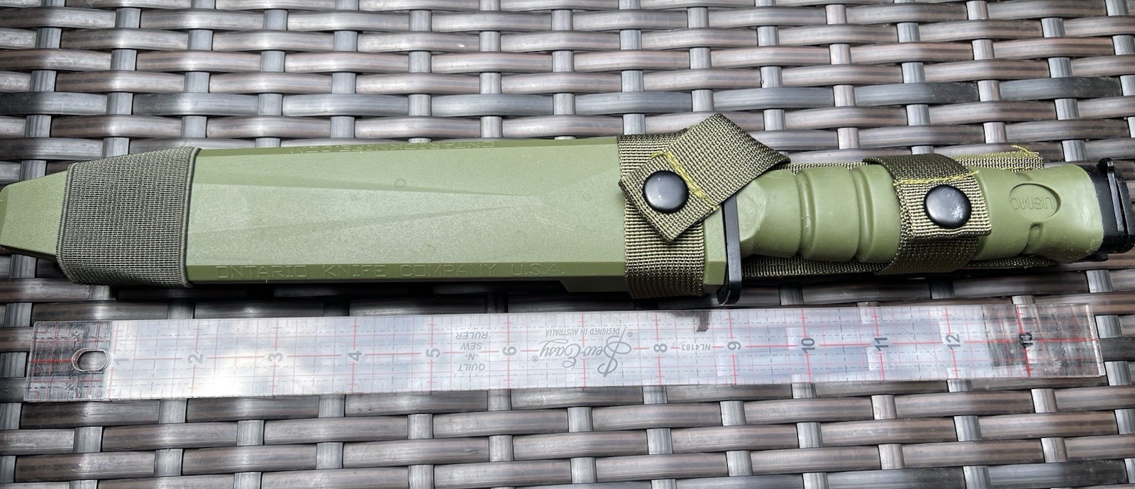 Ontario Knife OKC3S USMC Combat 8″ Blade and Scabbard Green