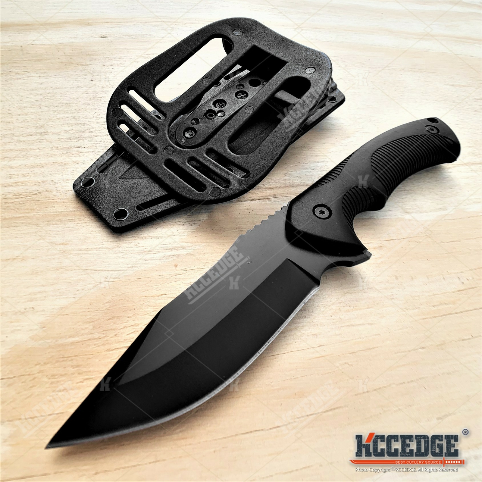 9″ Fixed Blade Combat Knife Full Tang Blade w/ Kydex Sheath Hunting Knife