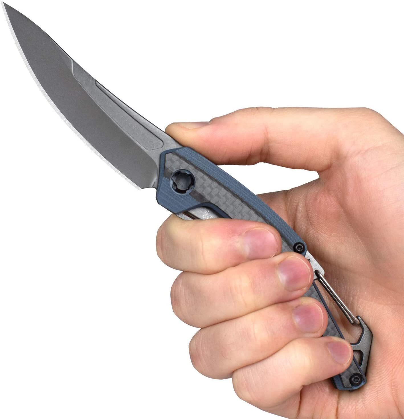 KERSHAW Discontinued – REVERB XL Manual Carbon Fiber Carabiner Clip knife 1225