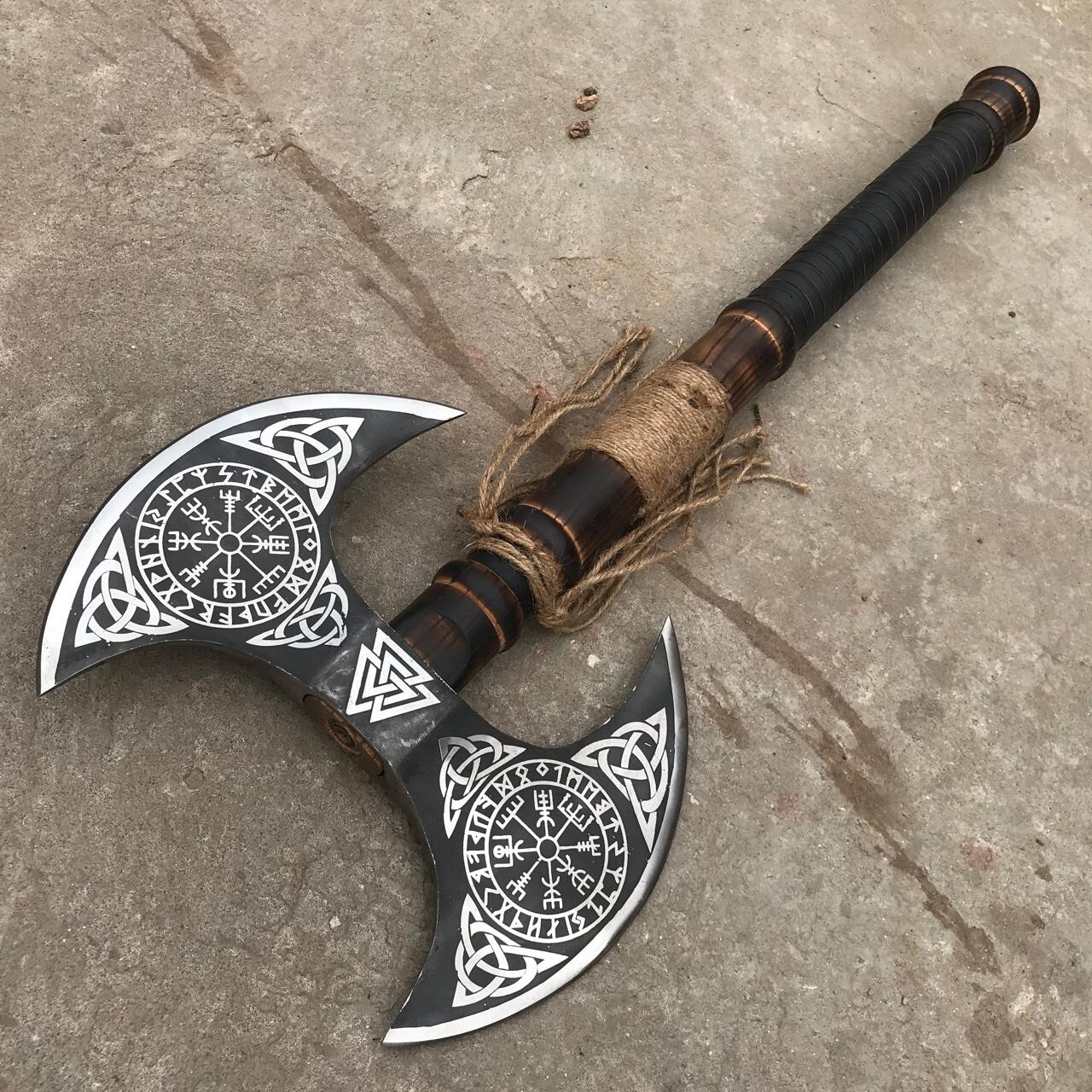 Handmade Double Headed Axe, Carbon Steel Axe, Medieval Warrior, Viking Axe