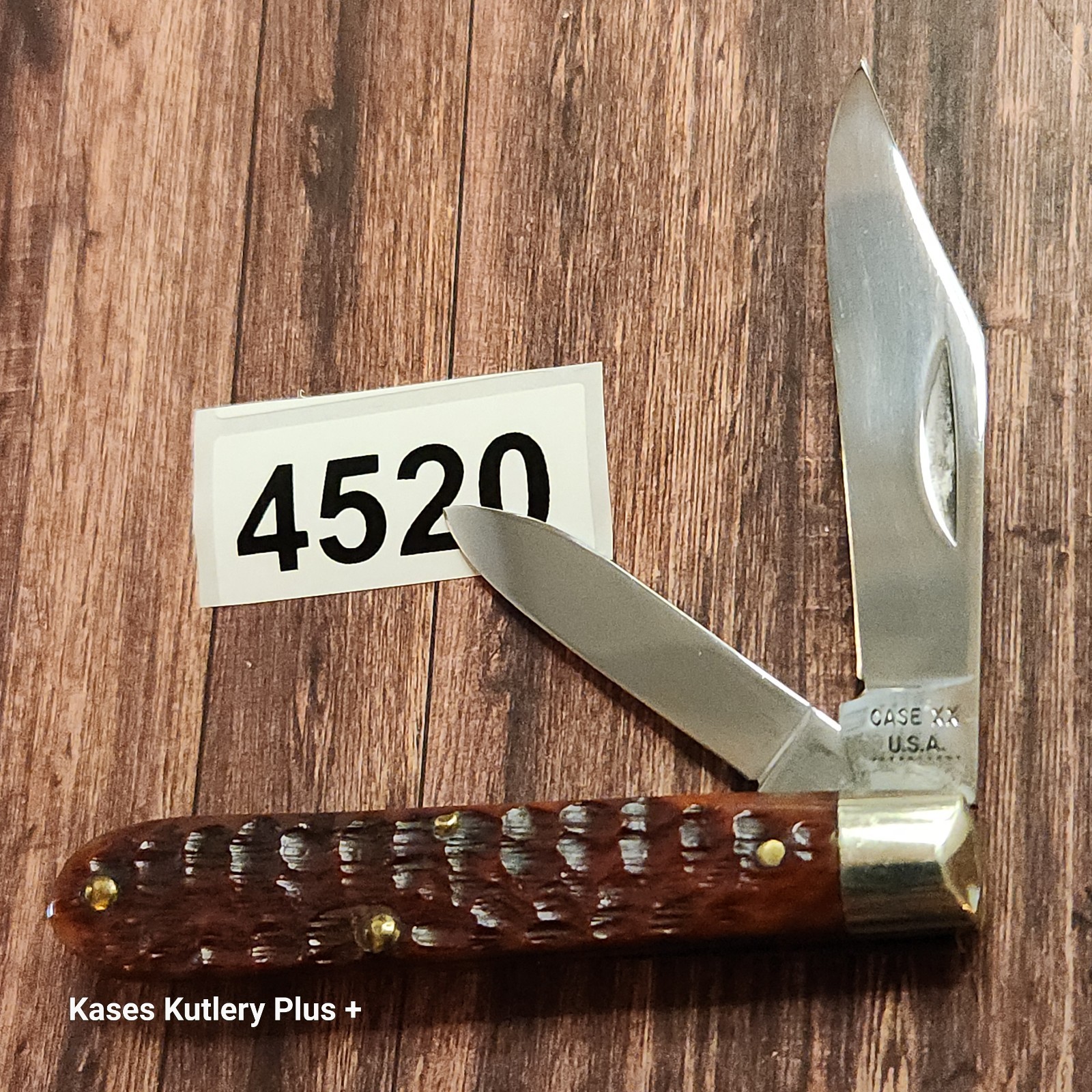 Case XX 6202 1/2 Barehead Jack Red Bone 3.38″ Closed Knife USA 1970 10 Dots