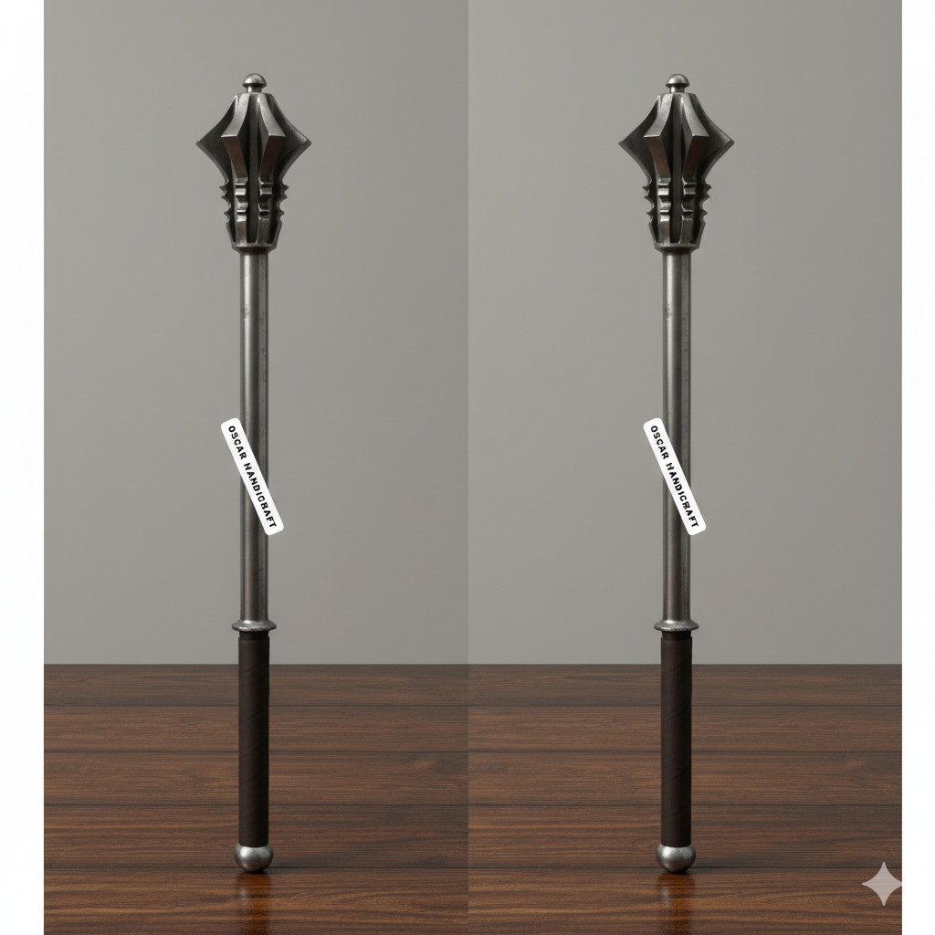 Medieval Solid Steel Mace Flail – Authentic Battle Weapon for LARP & Halloween