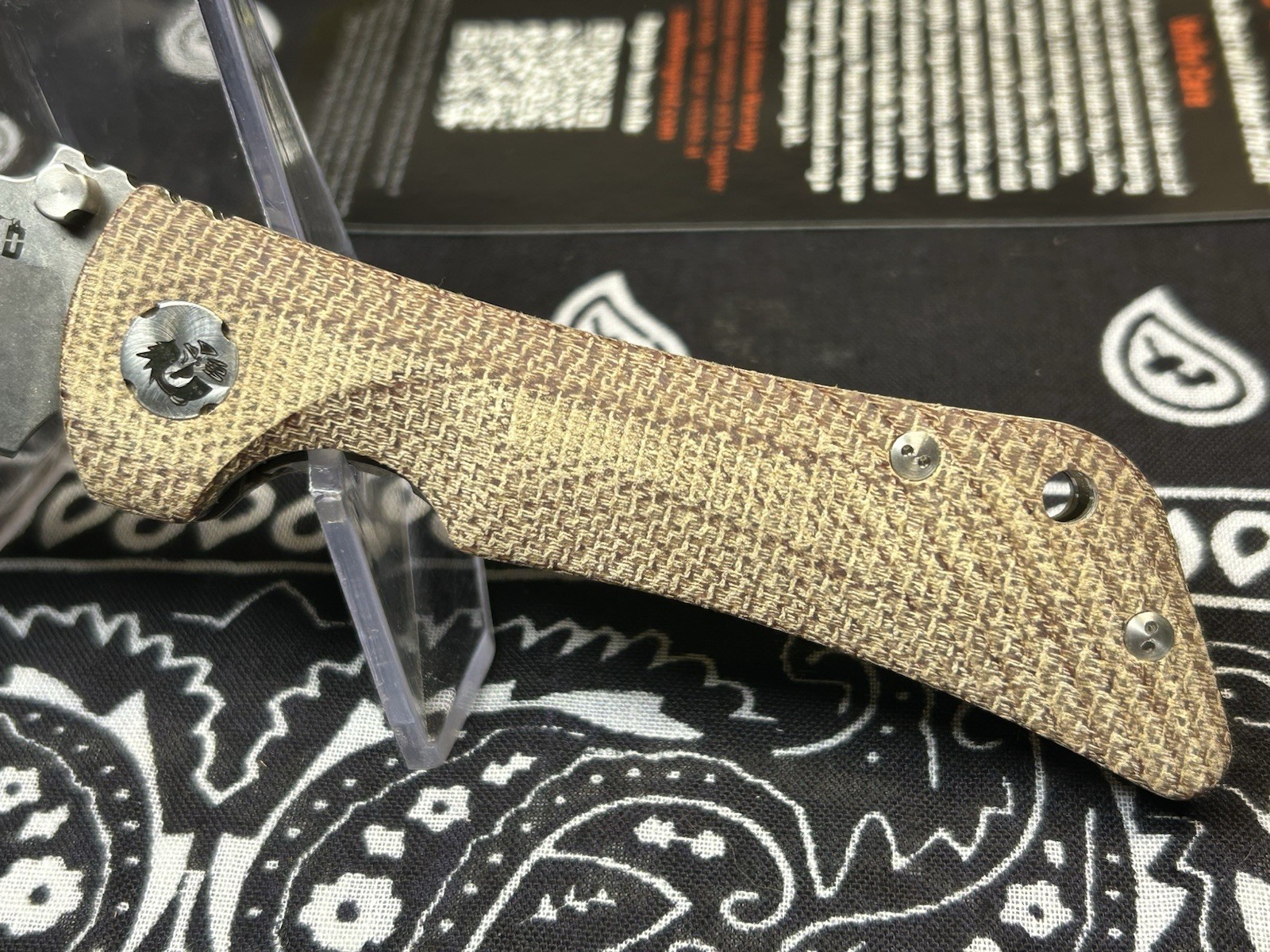 🔥New Southern Grind Spider Monkey Natural Micarta And Titanium Liners S35VN #2