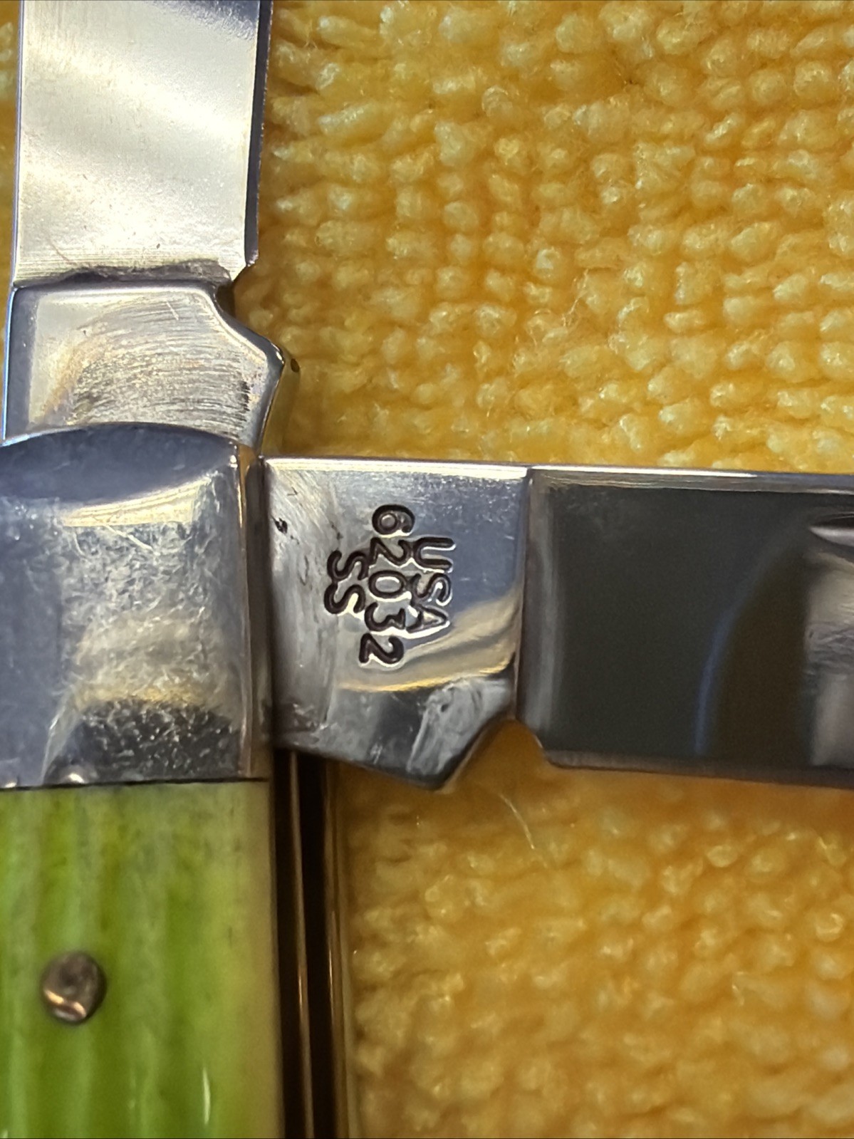 Case XX Lime Green Jigged Bone 3.5″ Medium Texas Jack 62032 SS Rare Wow!