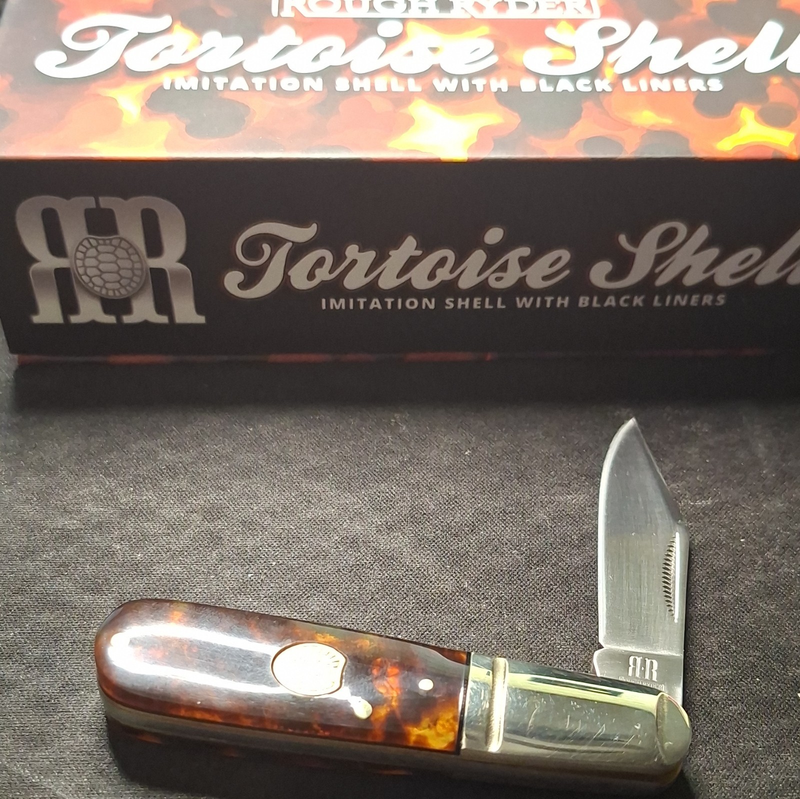 Rough Ryder Tortoise Shell Pocketknife SS Clip Point Under 2.75in Slipjoint