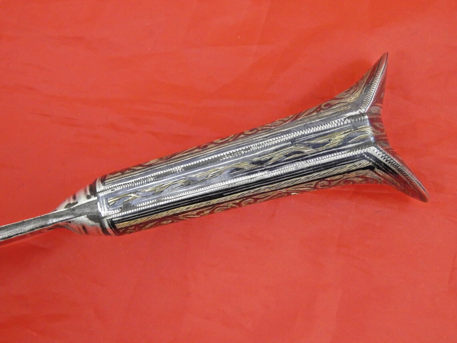 ANTIQUE GREEK DAGGER KNIFE NIELLO SILVER YATAGHAN 1906 / Turkish Ottoman Sword