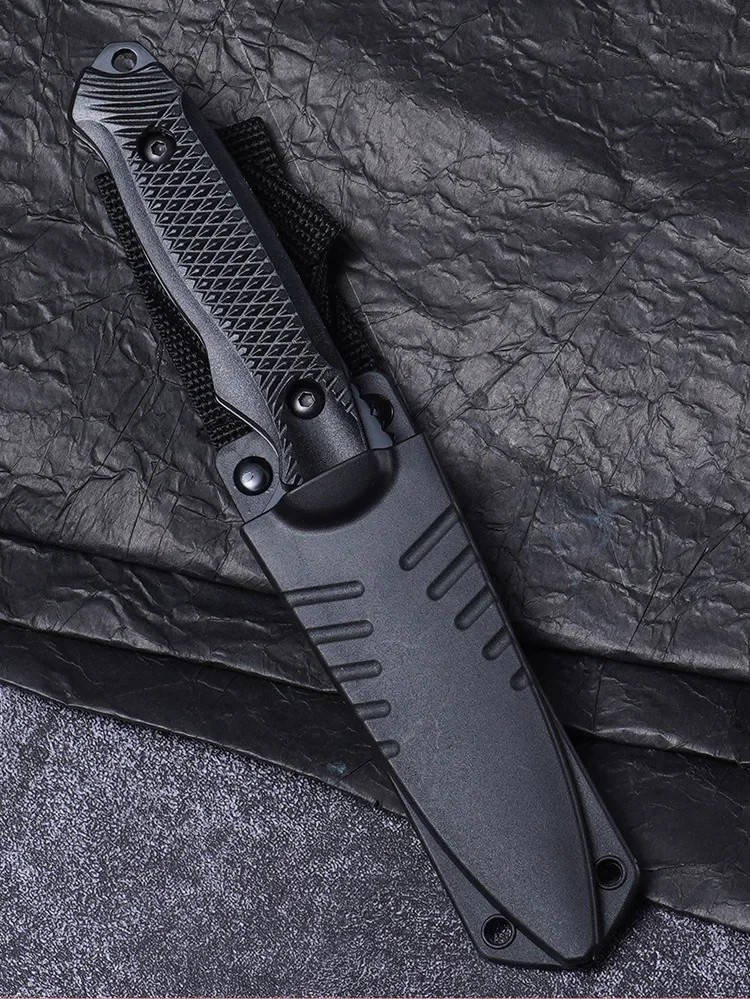 Black Tactical High Hardness Fixed Blade Knife Hunting Camping Knife with Sheath
