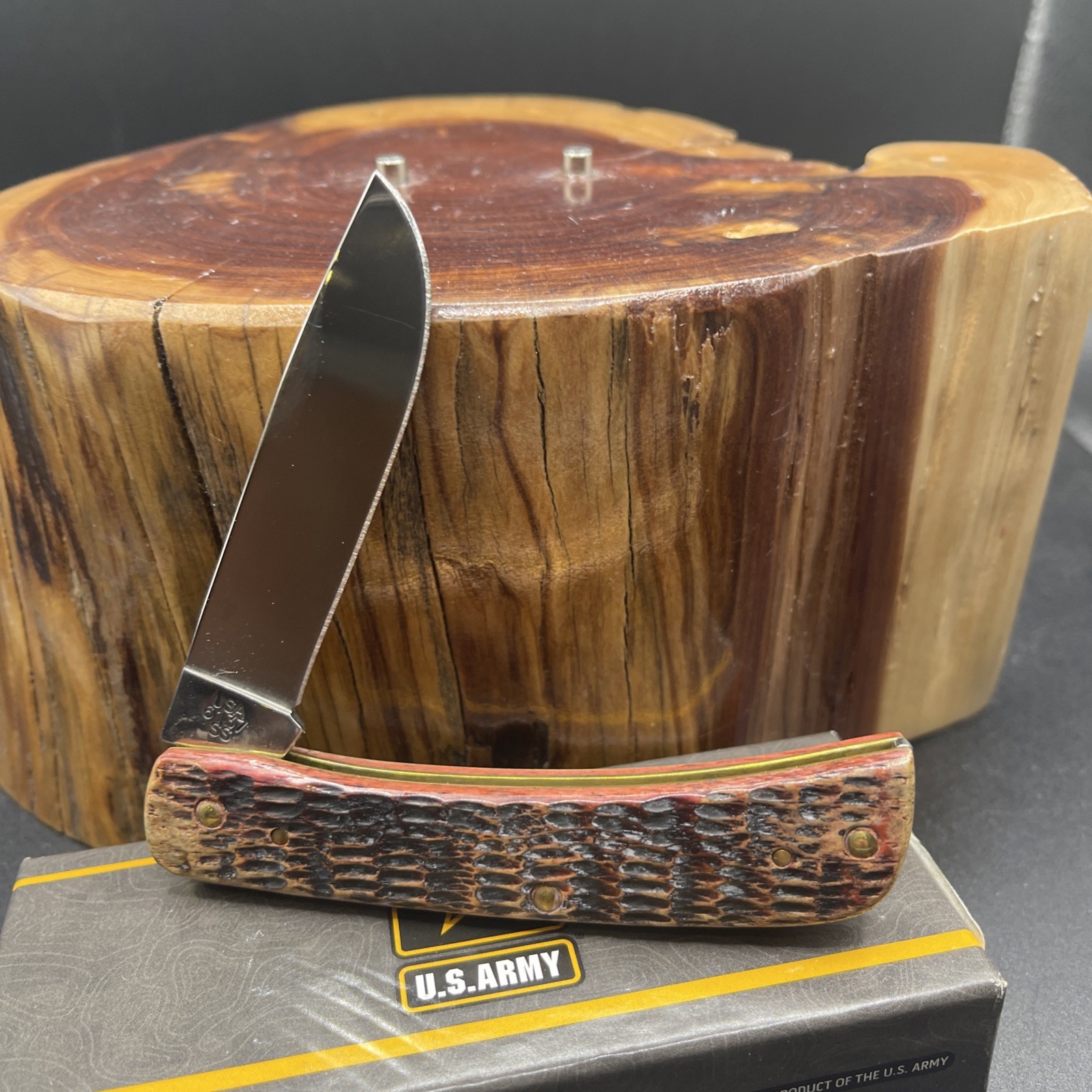 Case XX Burnt Walnut Sodbuster Jr United States Army Edition
