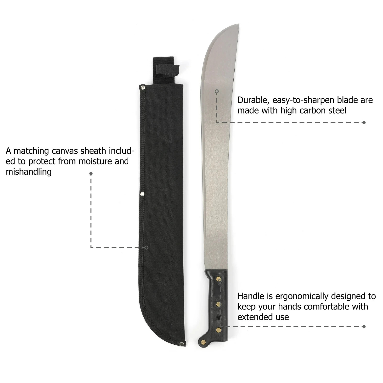 Ozark Trail 18″ Machete with Sheath, Model 5052