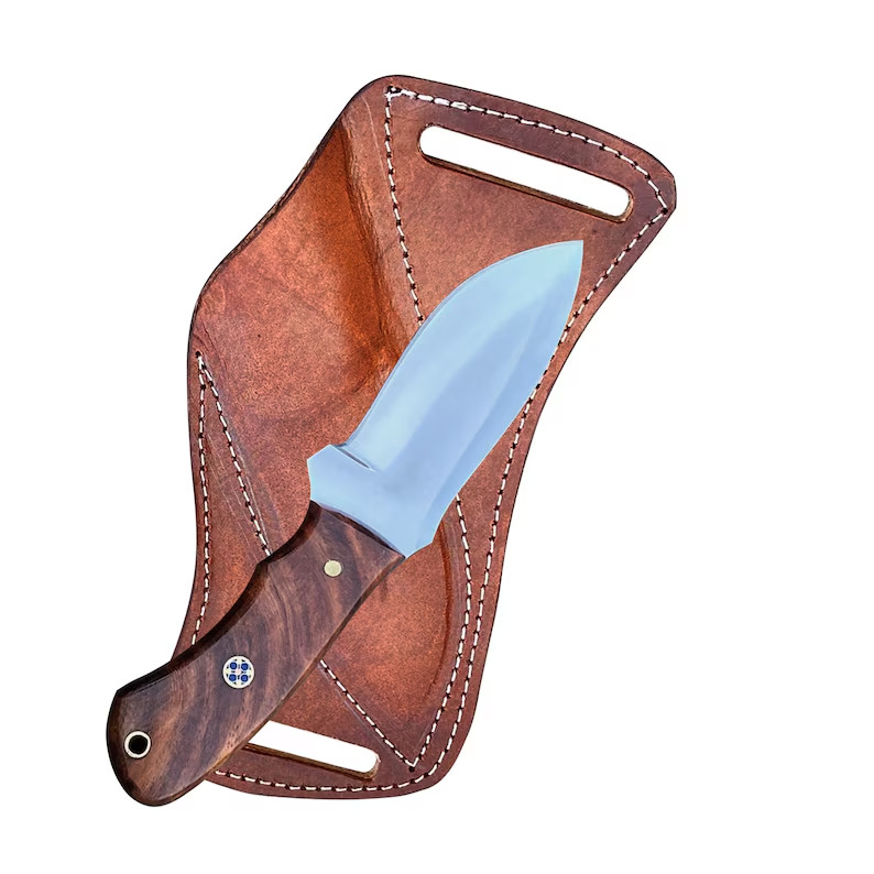 Full Tang Hunting Knife 1075 Carbon Steel & Olive Wood Handle – Blacksmith Made
