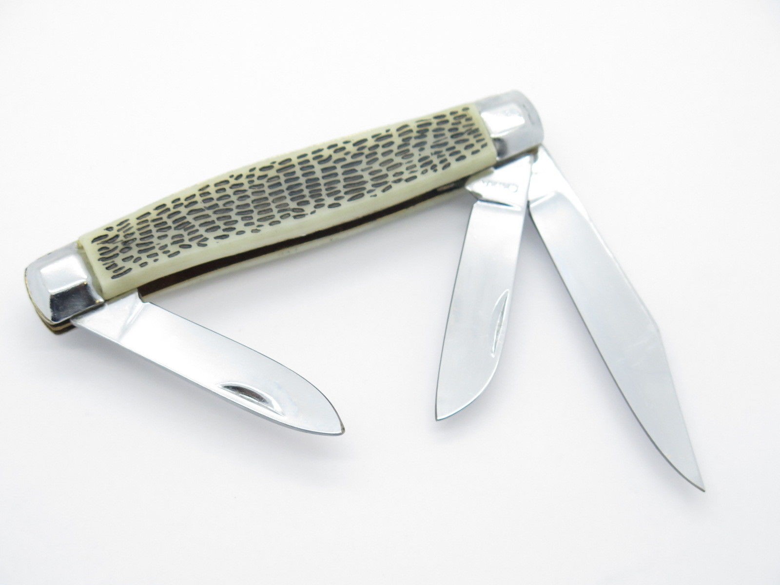 NOS 1980s «Made In China» Snake Skin Stockman Folding Pocket Whittler Knife