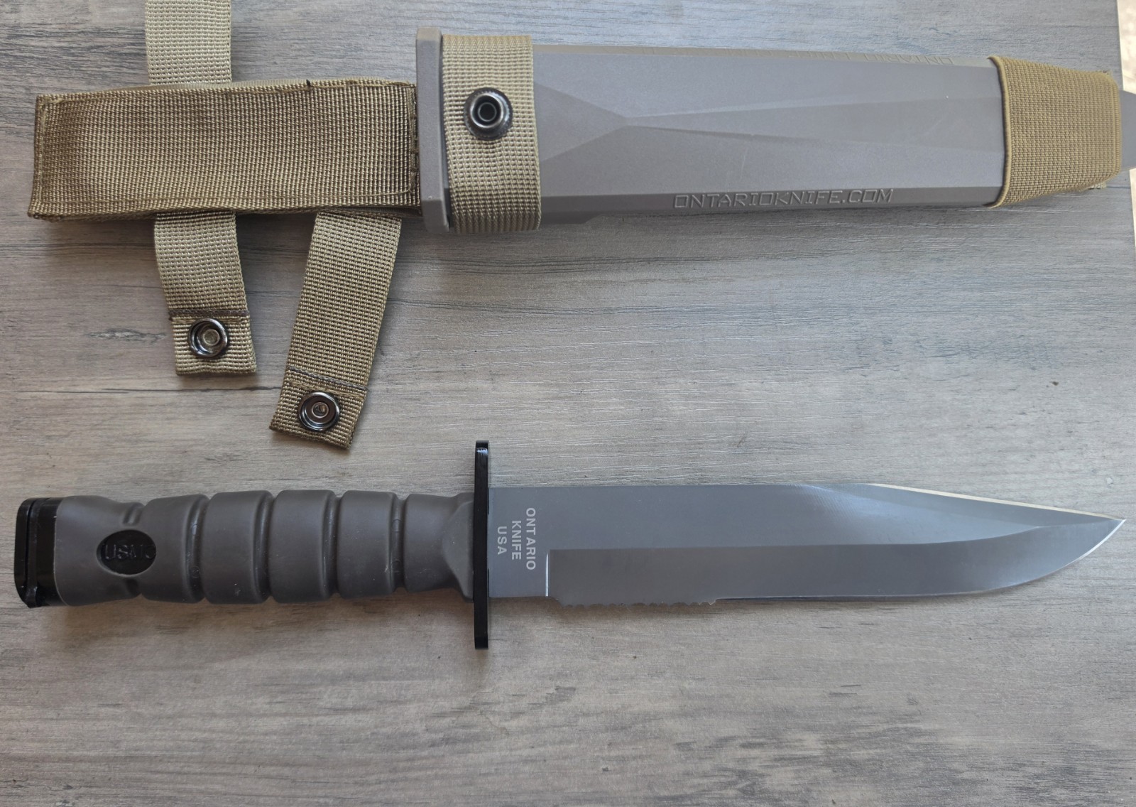 OKC 3S USMC COMBAT KNIFE WITH SCABBARD ONTARIO KNIFE CO USA REPRODUCTION