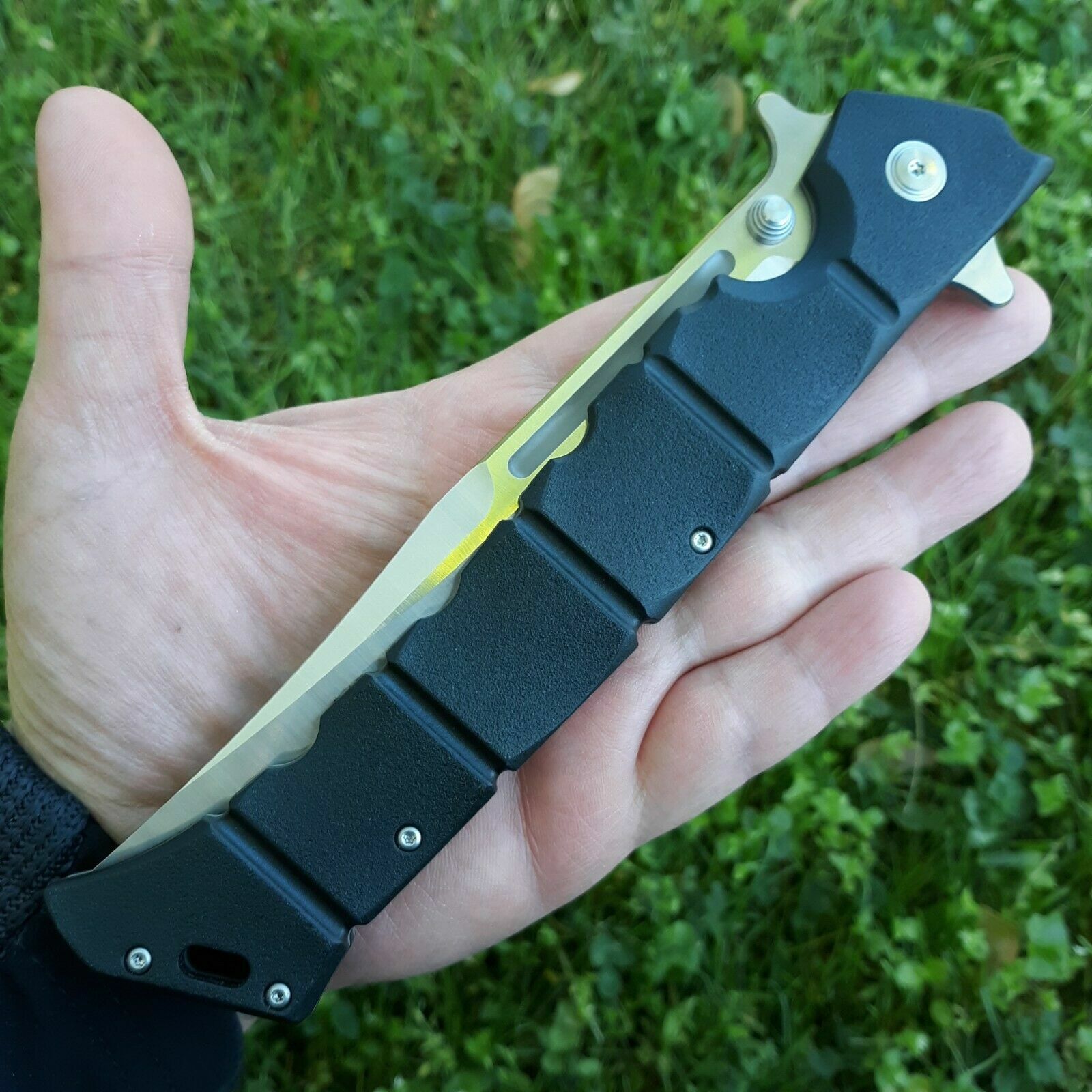 Cold Steel Large Luzon Folding Knife 6″ 8Cr13MoV Steel Blade Black GFN Handle