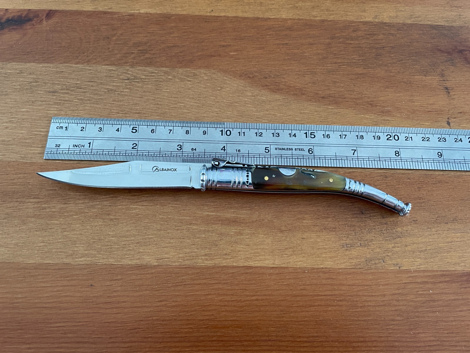 3.34” Spanish Navaja Serrana Folding Pocket Knife Bullhorn Handle – US Seller