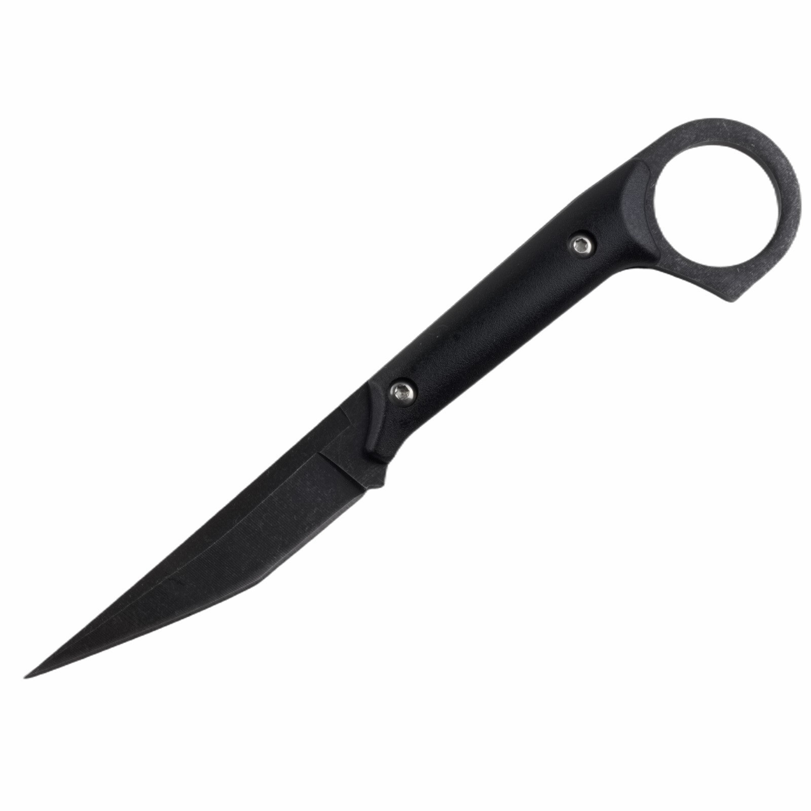 Elitedge Fixed Blade Knife Full Tang Finger Ring Black Sheath 7.5″ Overall
