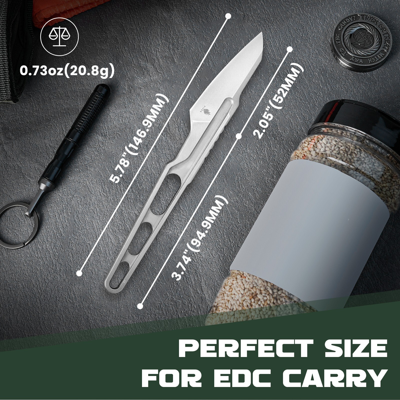 Kizer CUTTLER Straight Fixed Pocket Knife D2 Steel Blade & Handle+Sheath 1058A1