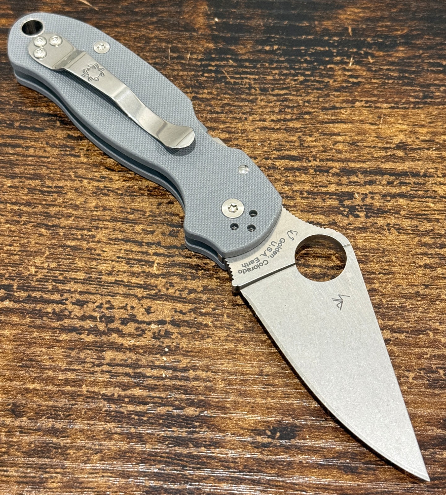 Spyderco Para 3 PM3 G-10 Gray MAXAMET C223GPDGY FACTORY SECOND *PITTING*