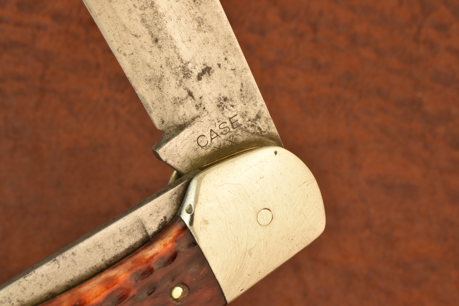 VINTAGE CASE XX 1940-1964 RED BONE JUMBO FOLDING HUNTER KNIFE 6265 SAB (36080)
