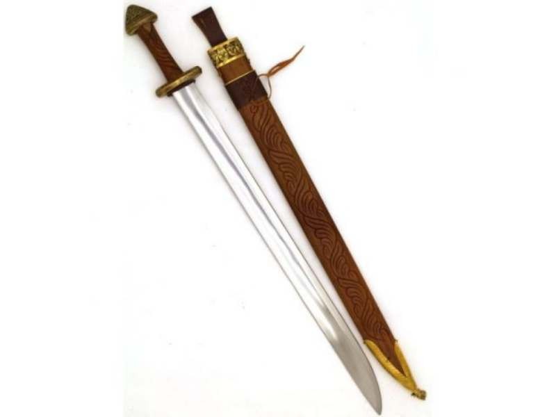 Medieval Warrior 9th Century Viking Handmade Handforged Sword w/Wooden Scabbard