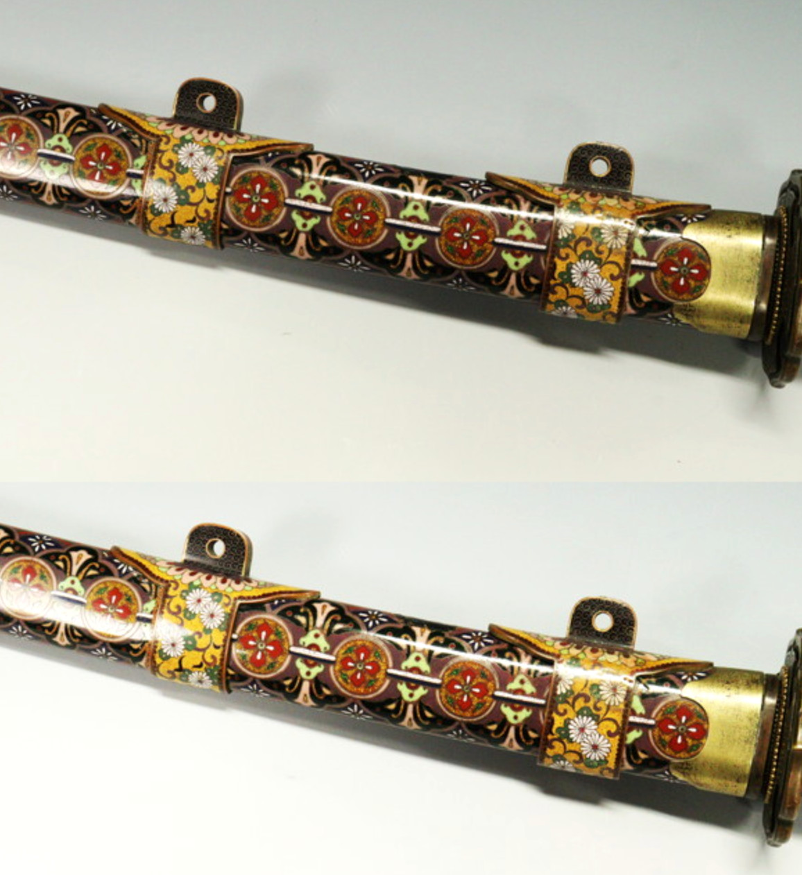 Museum Samurai Tachi Koshirae Gold Maki-e Pearl Inlay For 13mm Thick Sword Mount