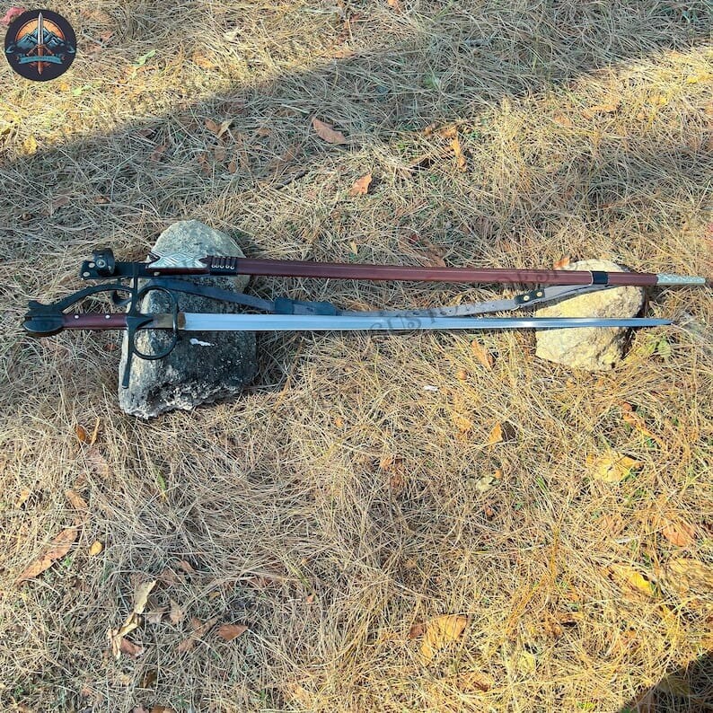 Custom Handmade Carbon Steel Exquisite Long Blade Sword| Hunting Sword Camping