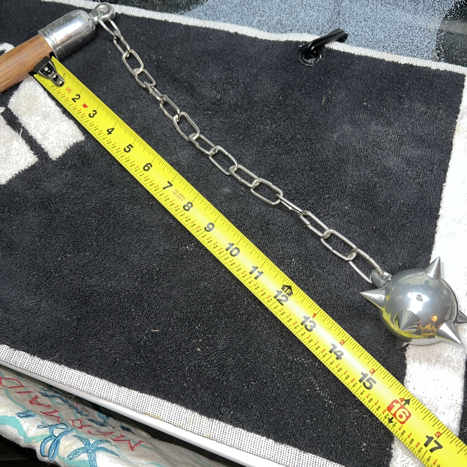 Medieval Mace with Chain & Wood Handle
