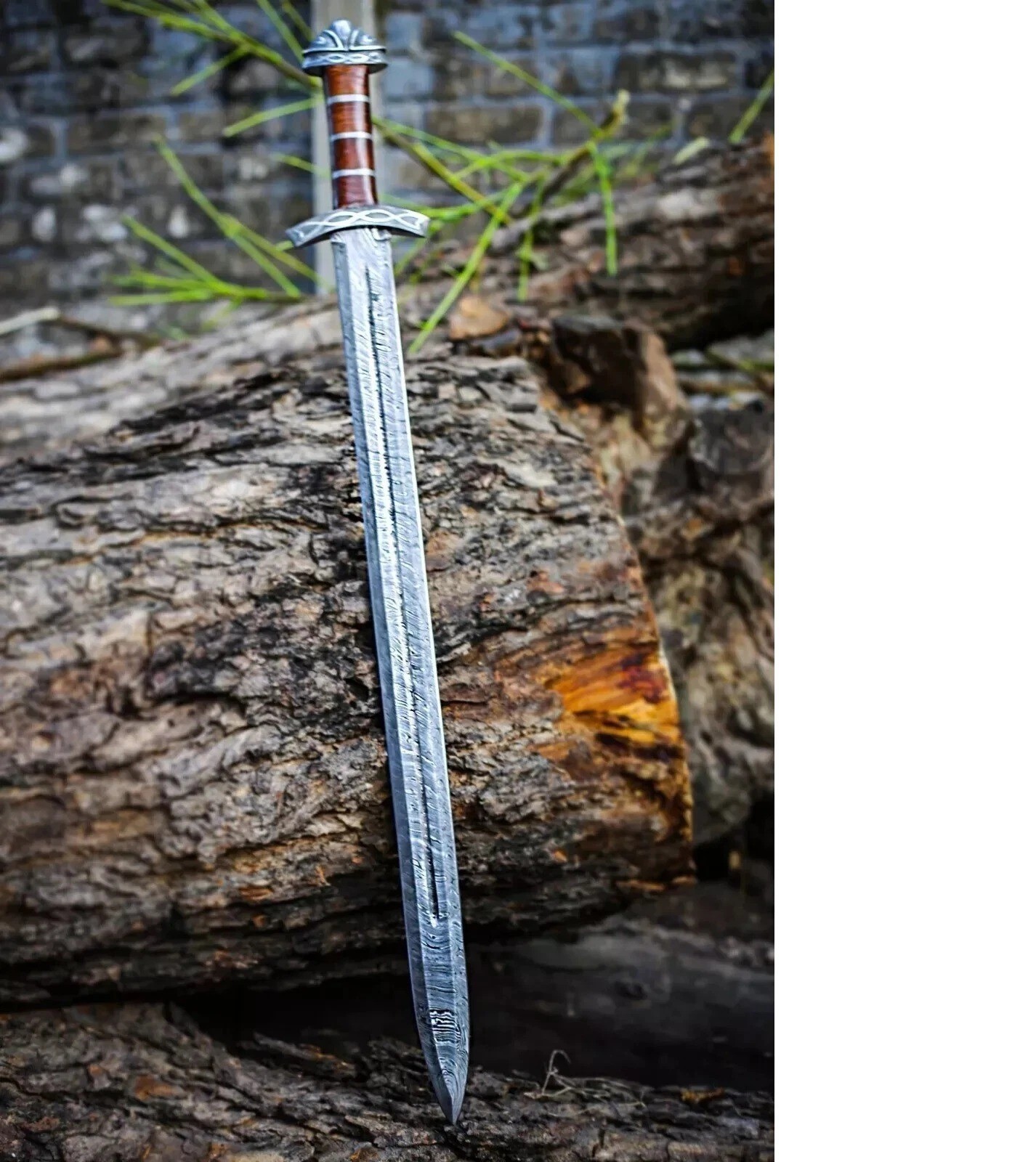 Hand Forged Damascus steel Viking Sword Sharp / Battle Ready Medieval Sword
