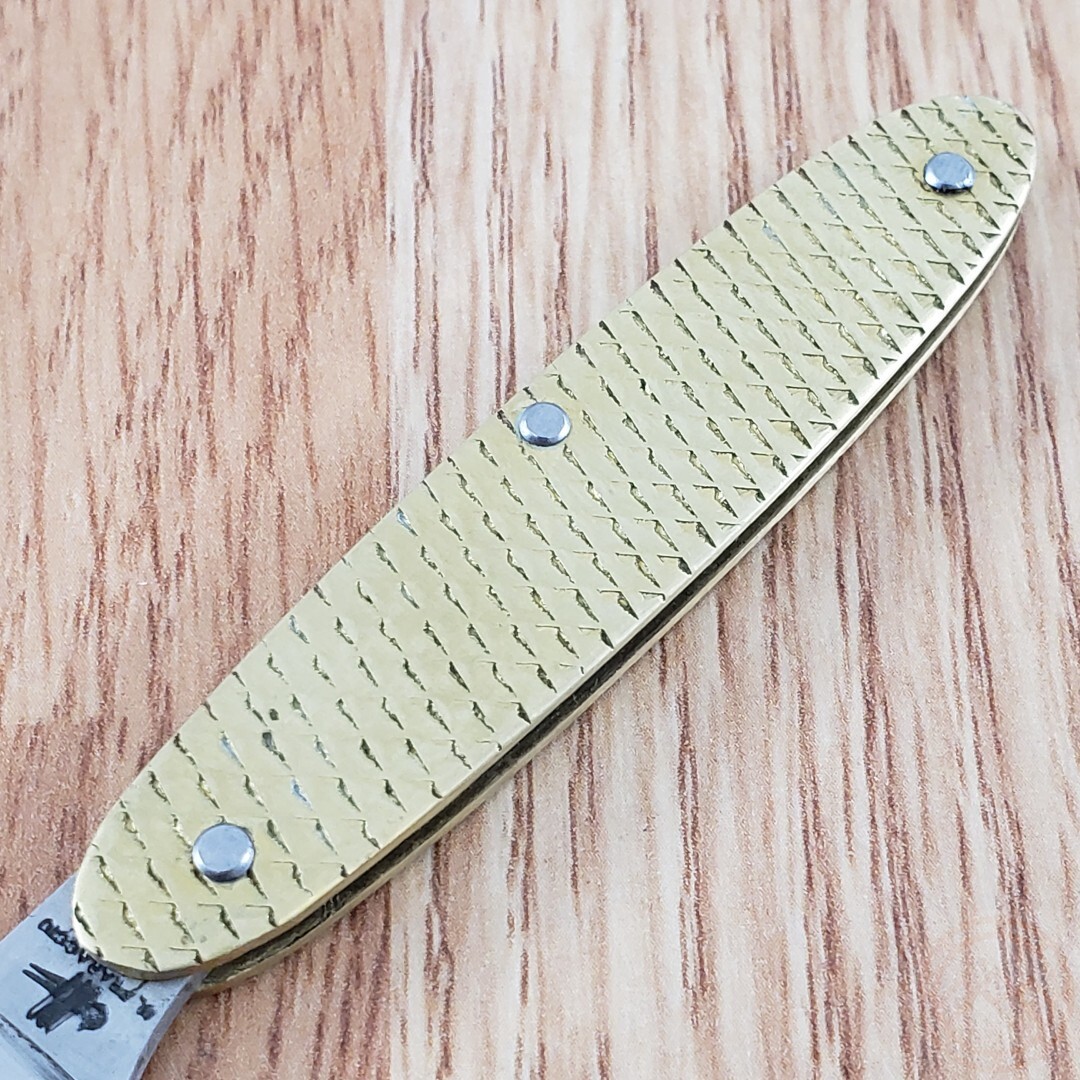 Fraraccio Knives Old School Folding Knife Stainless Steel Blade Brass Handle