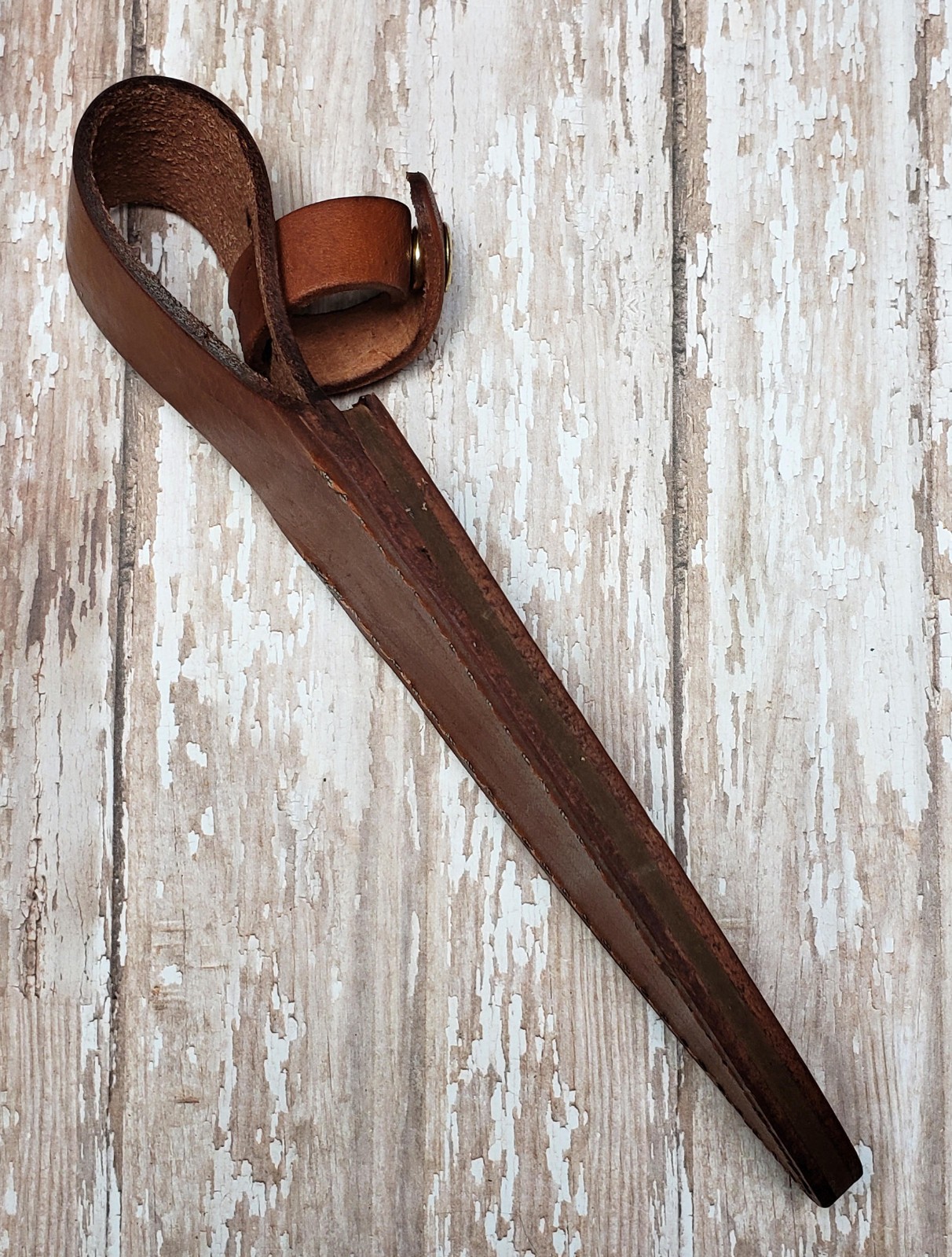 BROWN LEATHER SHEATH FOR UP TO 5″ BLADE UPSWEPT SKINNER BLADE KNIFE, SH1206