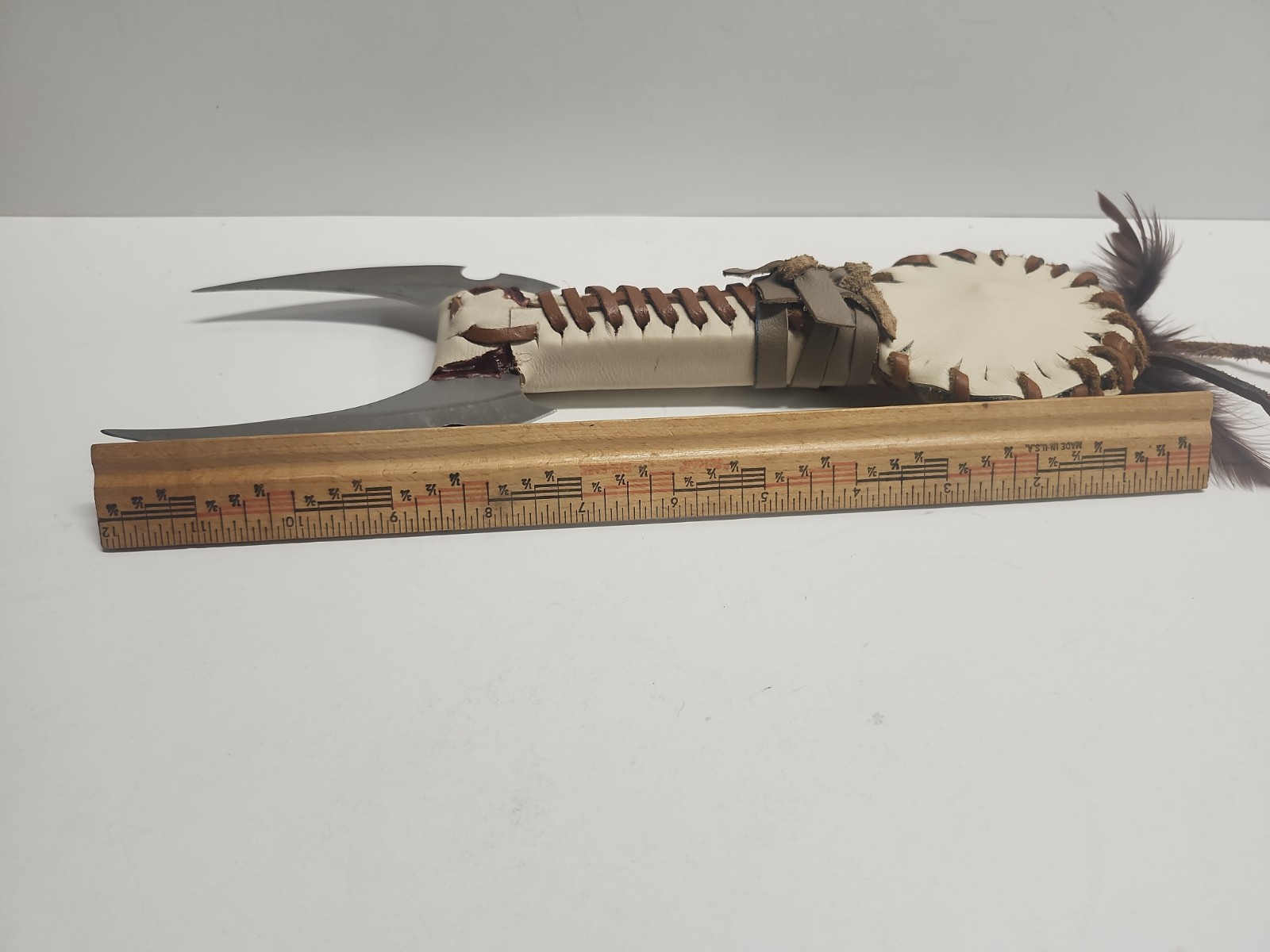 Tom Anderson Custom Fantasy Axe Set Double Blade Rawhide Leather Wrapped Signed