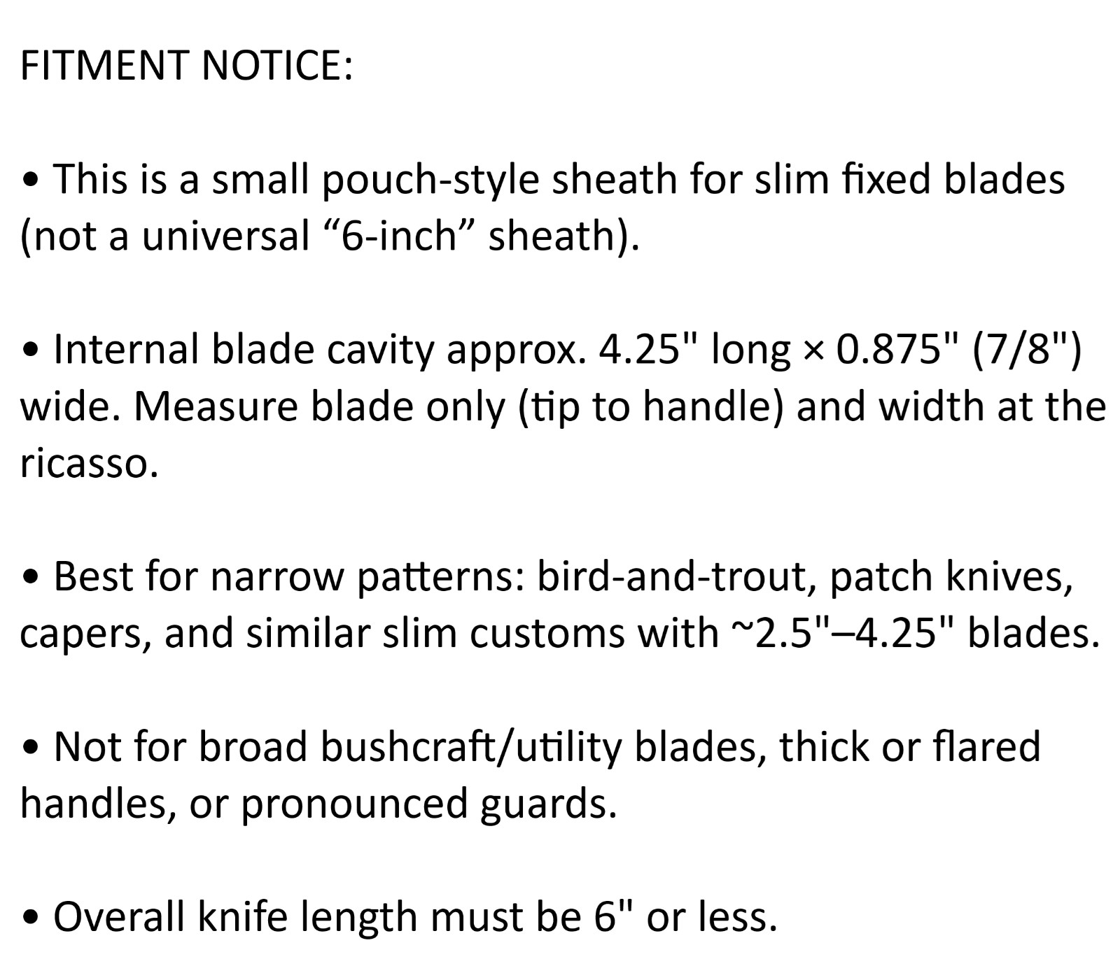 Sheaths Genuine Natural Brown Leather For Up To 6″ Overall Fixed-Blade Knife
