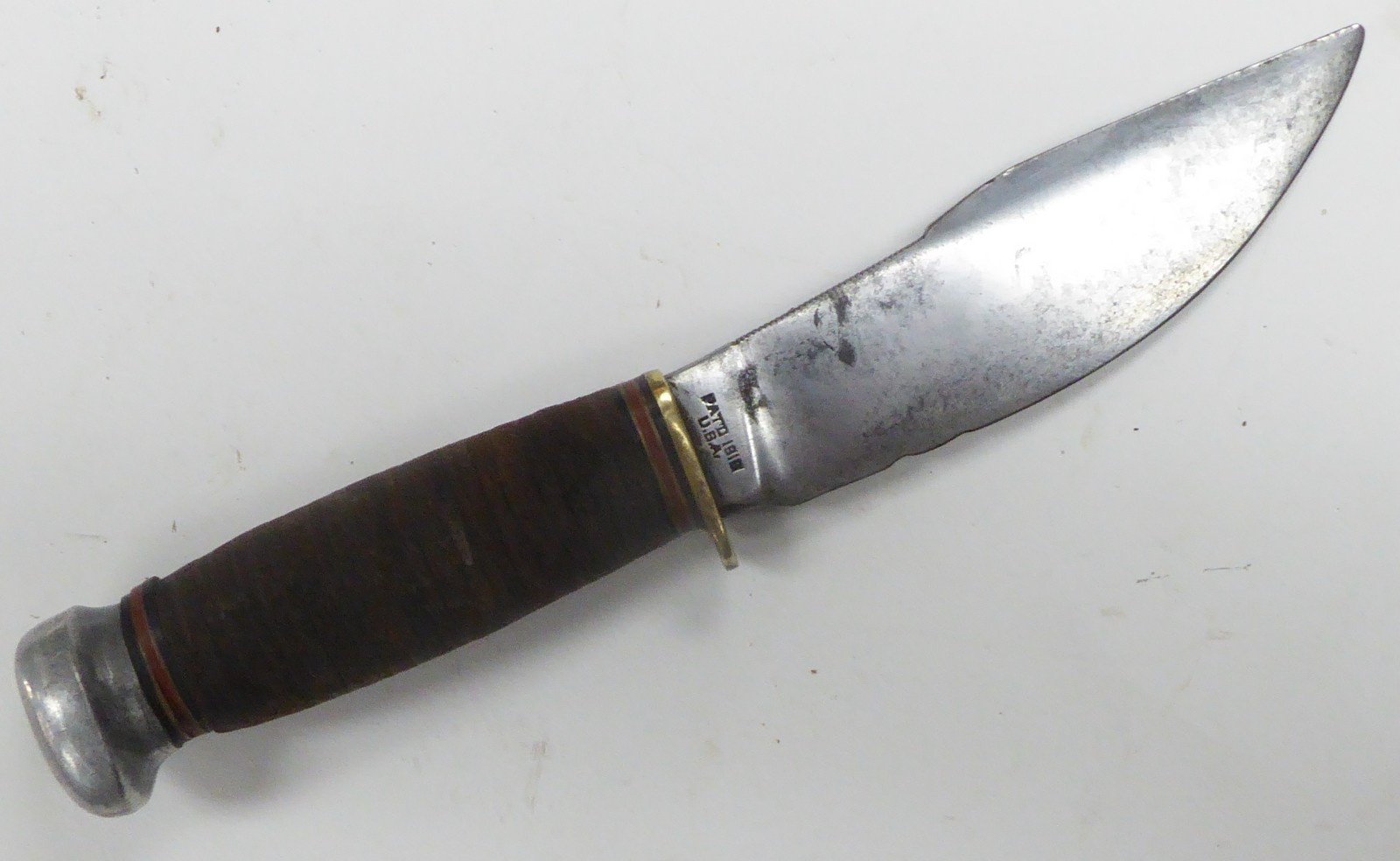 Marble’s Gladstone WOODCRAFT Pat’d 1916 Hunting Knife Aluminum Pommel w/ Sheath