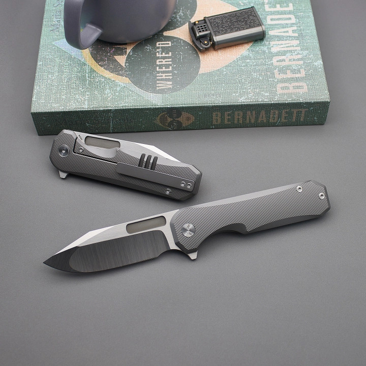 Ameight Knives Preyert II Folding Knife 3.75″ M390 Steel Blade Titanium Handle