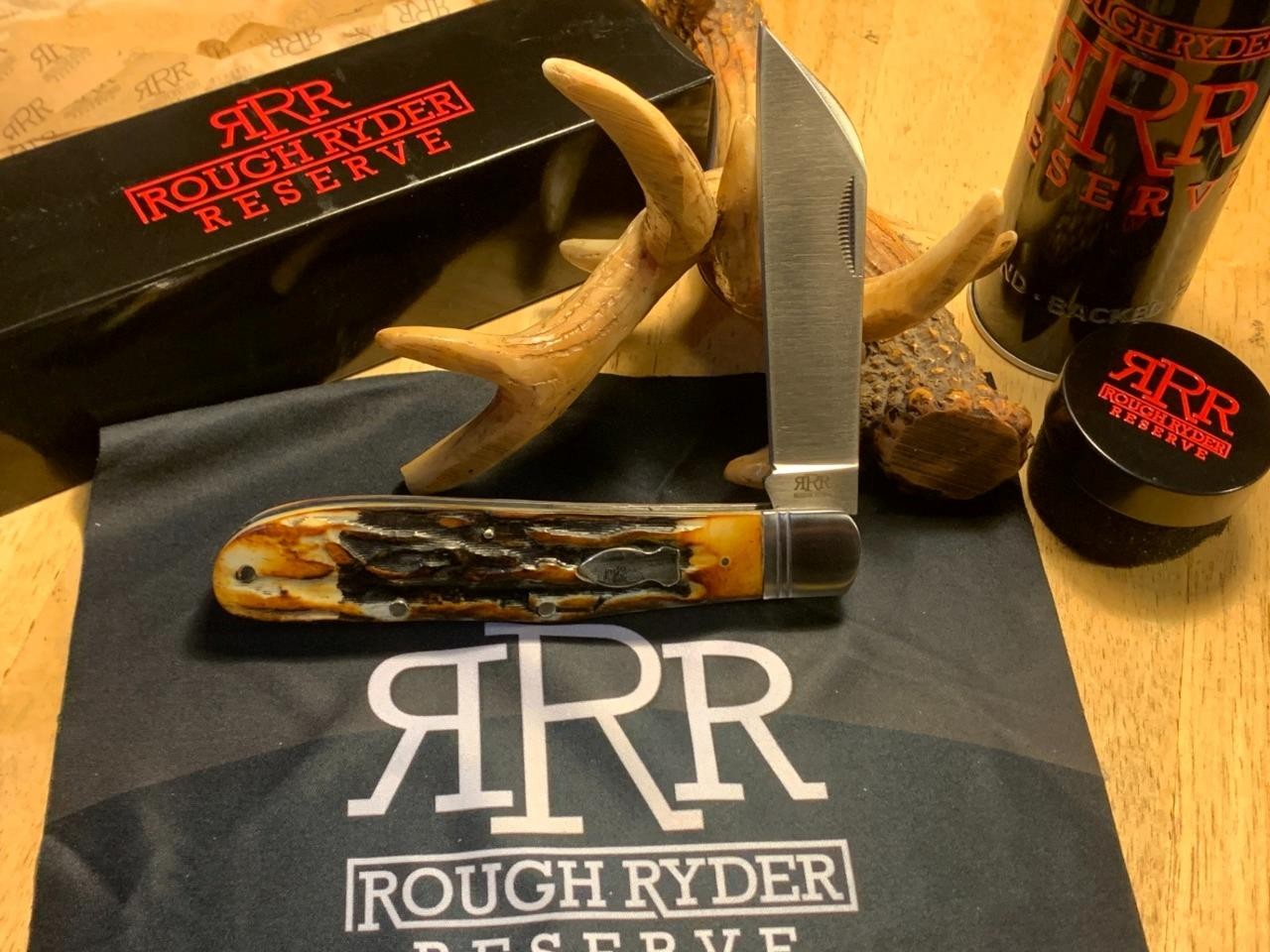 Rough Ryder Reserve Brown Jig Bone Grandaddy Folder 4 7/8″ Pocket Knife RRR024CB