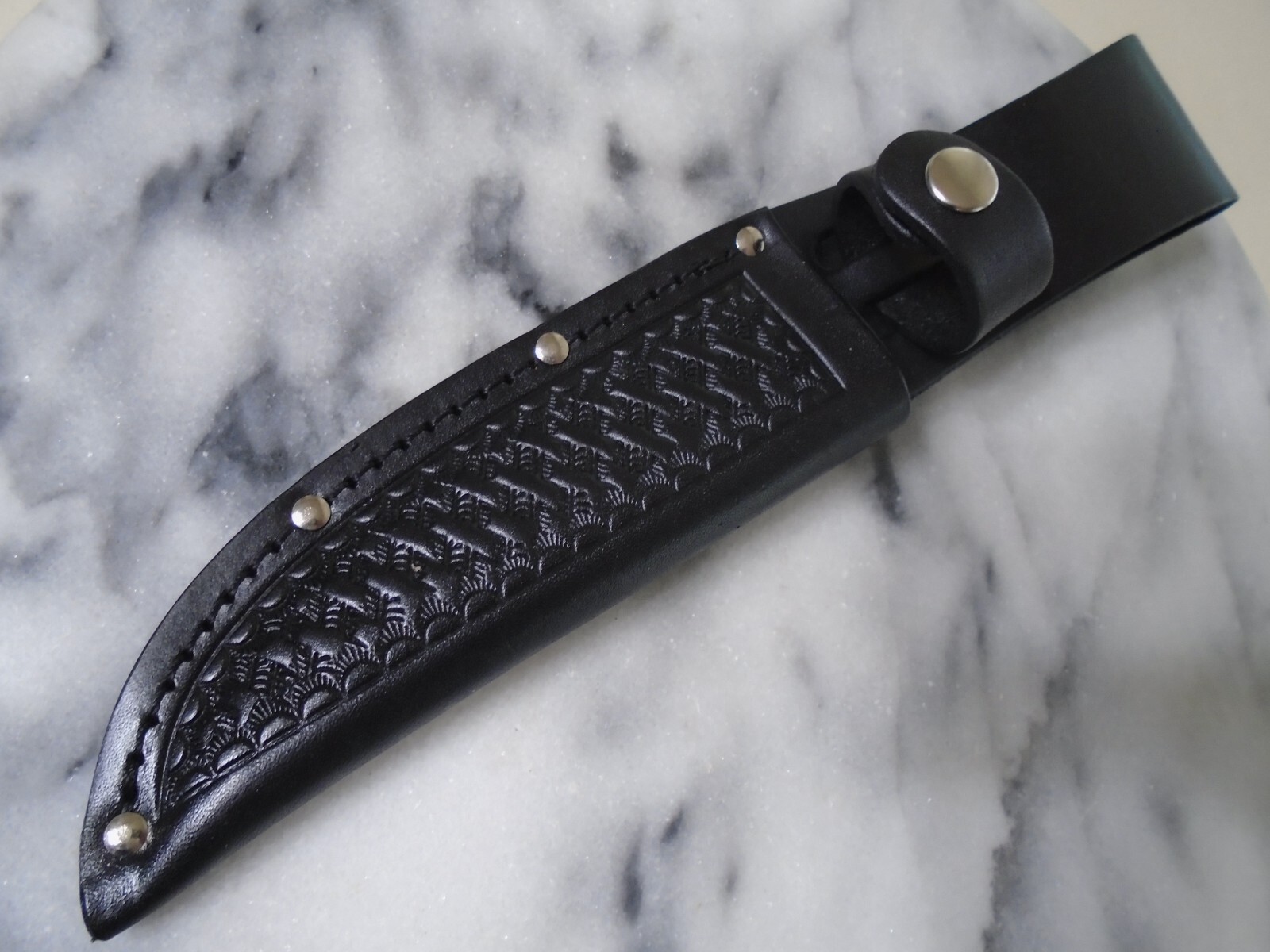 Black Leather Fixed Blade Knife Sheath Fits Up To 5″ X 1 1/2″ Inch Blades New