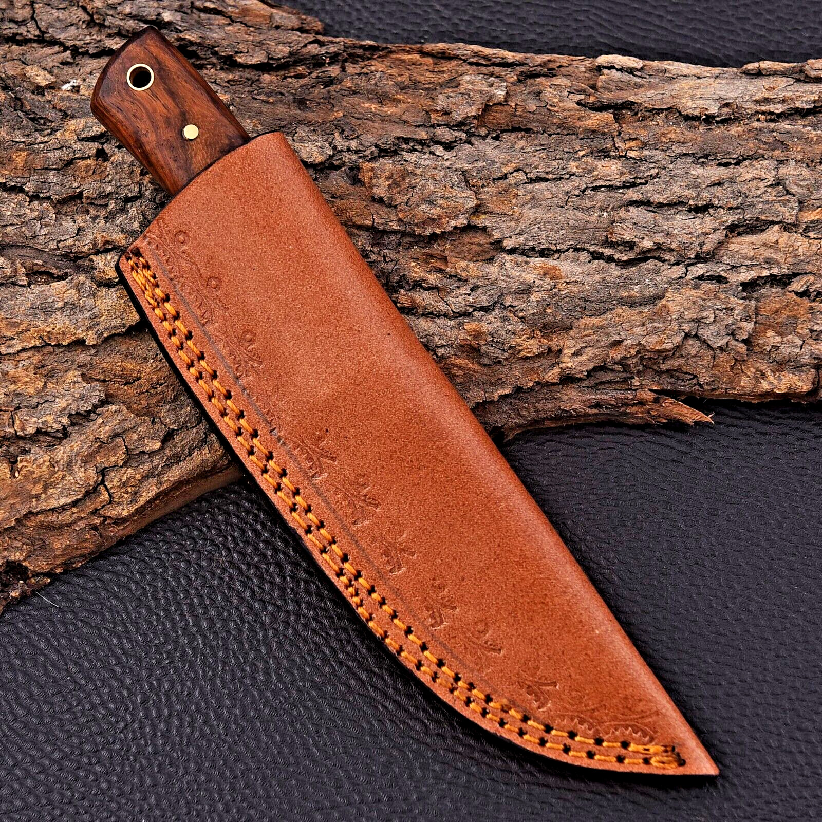Custom Made Forged Damascus Steel Fix Blade Skinner Hunting Knife 2900