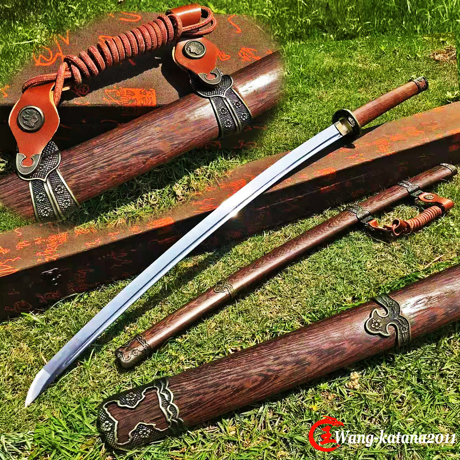 Japanese 98 Type Military Saber Katana 1095 Steel Rosewood Sharp Samurai Sword