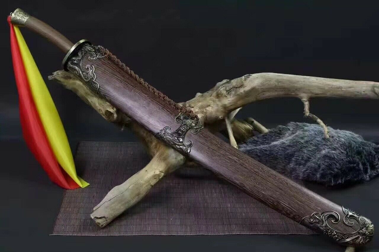 Chinese Kung Fu Sharp Sword Qing Dynasty Dao Broadsword Damascus Folded Steel