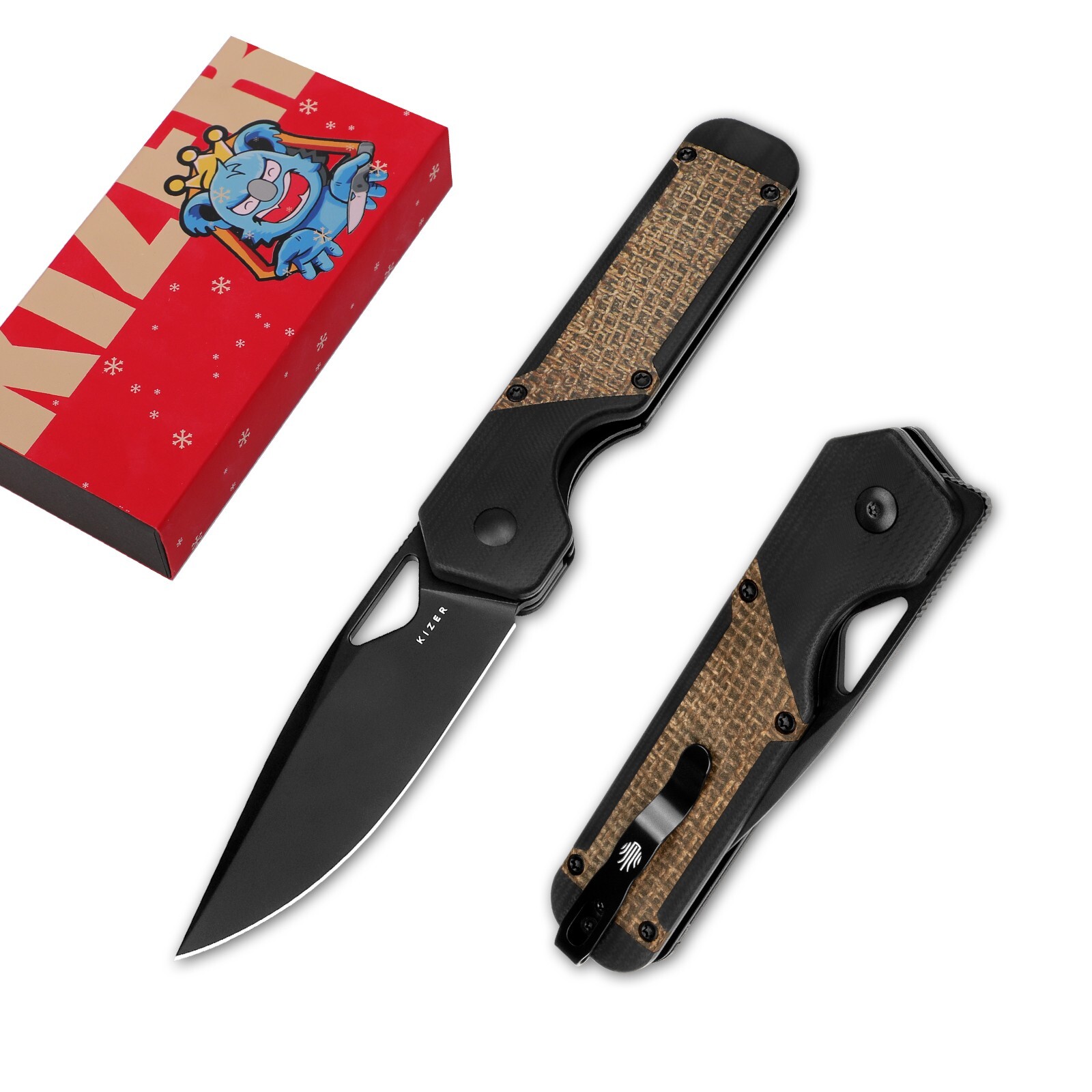 Kizer Militaw Pocket Knife Nitro V Blade Drop Point Blade Folding Knife V3634A1