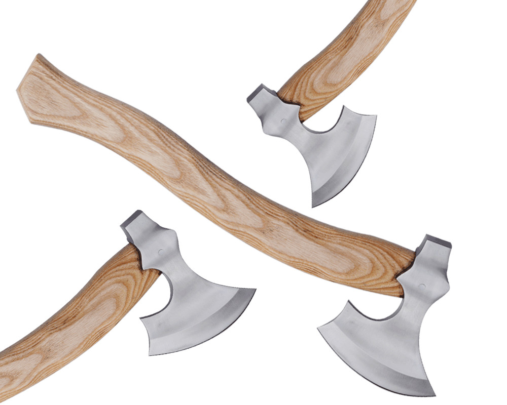 LOT OF 3 MDM CUSTOM HAND ENGRAVED SPLITTER COMBAT VIKING AXE TOMAHAWK BEARD AXE