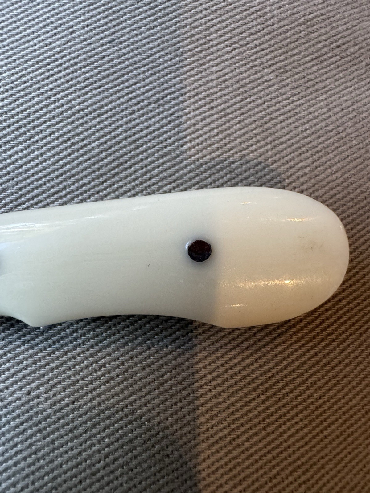 Τraditional Cretan Greek Knife with White Plexiglass Plastic Handle and Sheath
