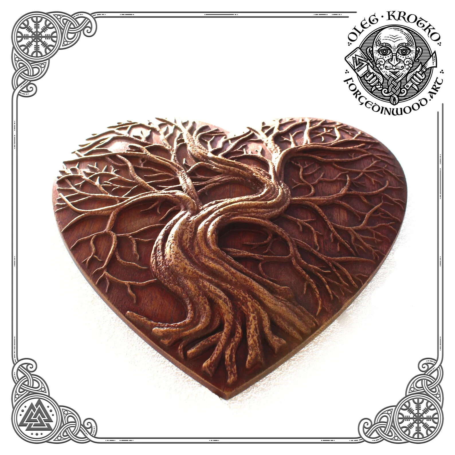 Wooden Carving Picture Yggdrasil, Tree of Life decor, Wooden Home Decor, Norse