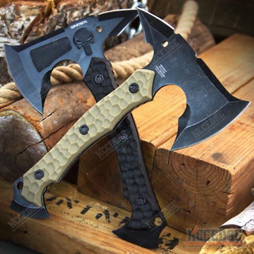 10″ SKULL FULL TANG Tactical Hunting Camping Survival Axe w/ Spike
